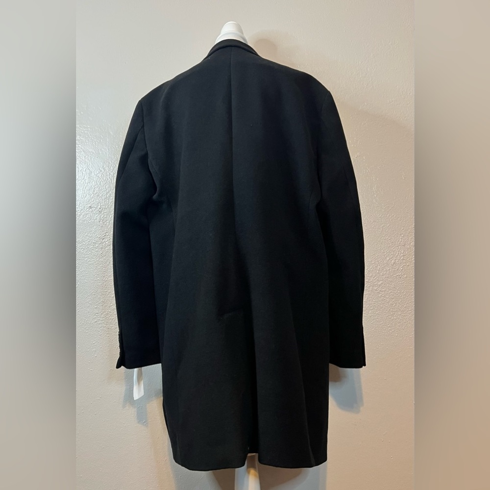 Tommy Hilfiger Men Addison Wool-Blend Trim Fit Overcoat Coat 46R Black - Picture 10 of 14